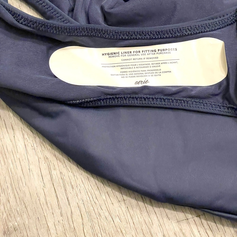 Aerie High Waisted Bikini Bottoms – Navy Blue (Size Small, NWT) - Picture 9 of 9